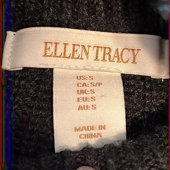 Ellen Tracy Grey Mock Neck Long Sleeve Sweater Tunic Size S - Picture 11 of 12